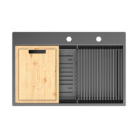 Кухонная мойка Lemark Iordana 780 9936119 цвет Графит