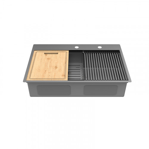 Кухонная мойка Lemark Iordana 780 9936119 цвет Графит