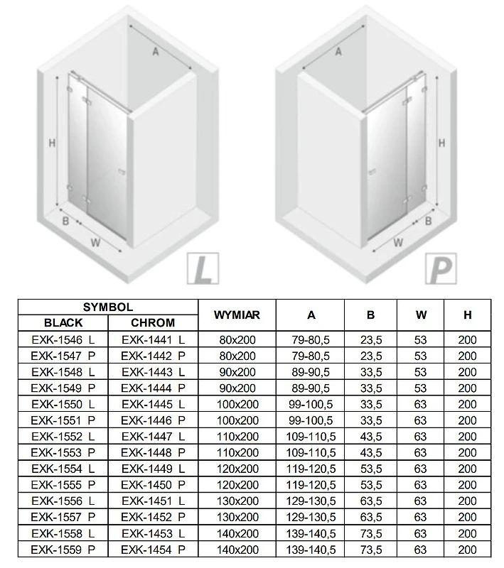 Душевая дверь New Trendy Avexa Chrome 130 R EXK-1452 профиль Хром стекло прозрачное