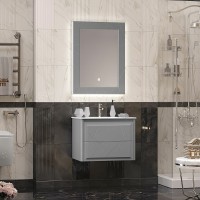 Зеркало Opadiris Луиджи 70 00-00006553 с подсветкой Серое матовое с бесконтактным выключателем и подогревом МДФ / ЛДСП, стекло