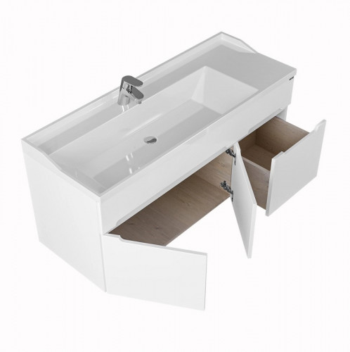 Тумба под раковину СанТа Лондон 120 224032 подвесная Белая МДФ / ЛДСП