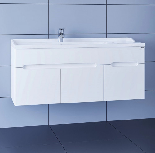 Тумба под раковину СанТа Лондон 120 224032 подвесная Белая МДФ / ЛДСП