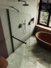 Душевая перегородка Maybah Glass MGD-726-6ш 790x1950 в широком профиле Черный стекло прозрачное