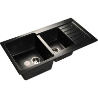 Кухонная мойка GranFest Practic GF-P980KL Черная искусственный камень (литьевой мрамор) встраиваемый