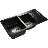Кухонная мойка GranFest Practic GF-P980KL Черная искусственный камень (литьевой мрамор) встраиваемый