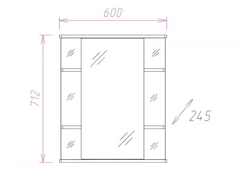 Зеркальный шкаф Onika Глория 60.01 R 206008 с подсветкой Белый МДФ / ЛДСП, стекло