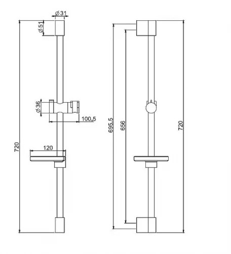 Душевая штанга Fima Carlo Frattini Sliding rail F2679/1CR цвет Хром