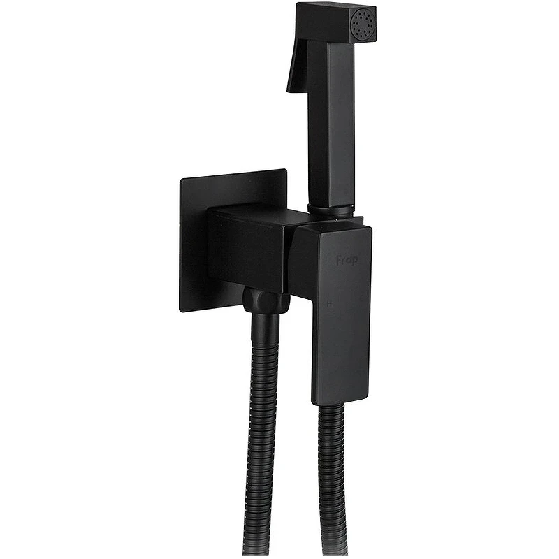 Гигиенический душ со смесителем Frap F7506-6 Черный матовый латунь встраиваемый
