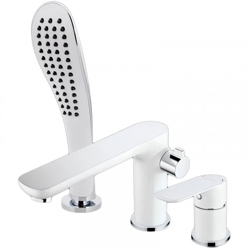 Смеситель на борт ванны Gappo G48 G1148 Белый Хром латунь