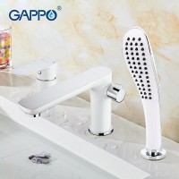 Смеситель на борт ванны Gappo G48 G1148 Белый Хром латунь