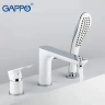 Смеситель на борт ванны Gappo G48 G1148 Белый Хром латунь