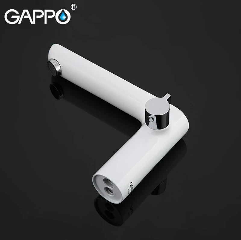 Смеситель на борт ванны Gappo G48 G1148 Белый Хром латунь