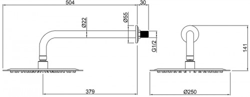 Верхний душ Allen Brau Infinity 5.21019-00 Хром нержавеющая сталь на стену
