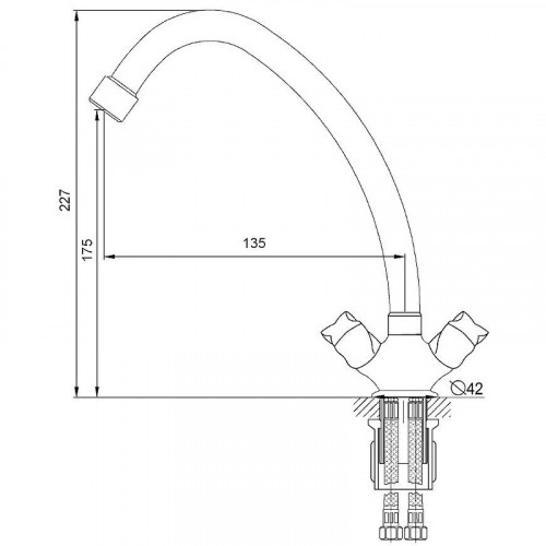 Смеситель для кухни Melodia della vita Fiore MDV40605 Хром
