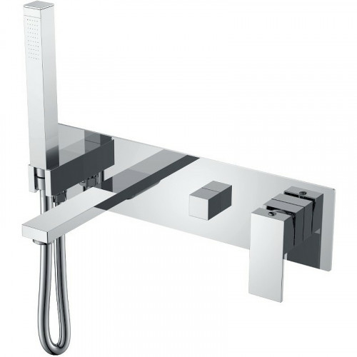 Смеситель для ванны Boheme Qubic 474-2-CR Хром латунь встраиваемый