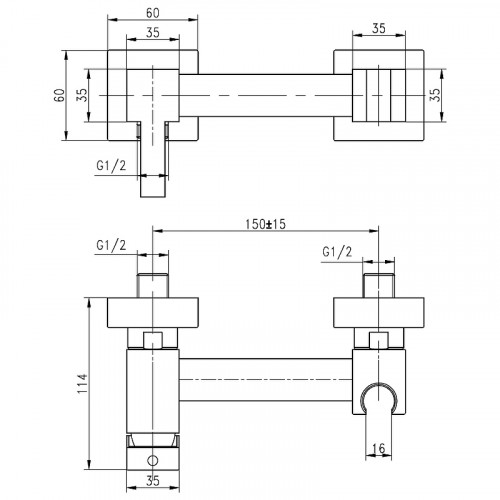 Гигиенический душ со смесителем CeramaLux DBS/005 Белый матовый латунь на стену