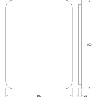 Зеркало Defesto Opti 60x80 DF 2817 с подсветкой 25W-3000К/Без выключателя/Теплый белый свет