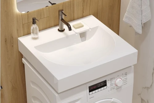 Раковина над стиральной машиной Sanita Luxe Galaxy 60 WB.WM/Galaxy/60-C/WHT.G/S цвет Белый
