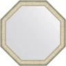 Зеркало Evoform Octagon 70x70 BY 7423 в багетной раме - Брашированное серебро 59 мм стекло