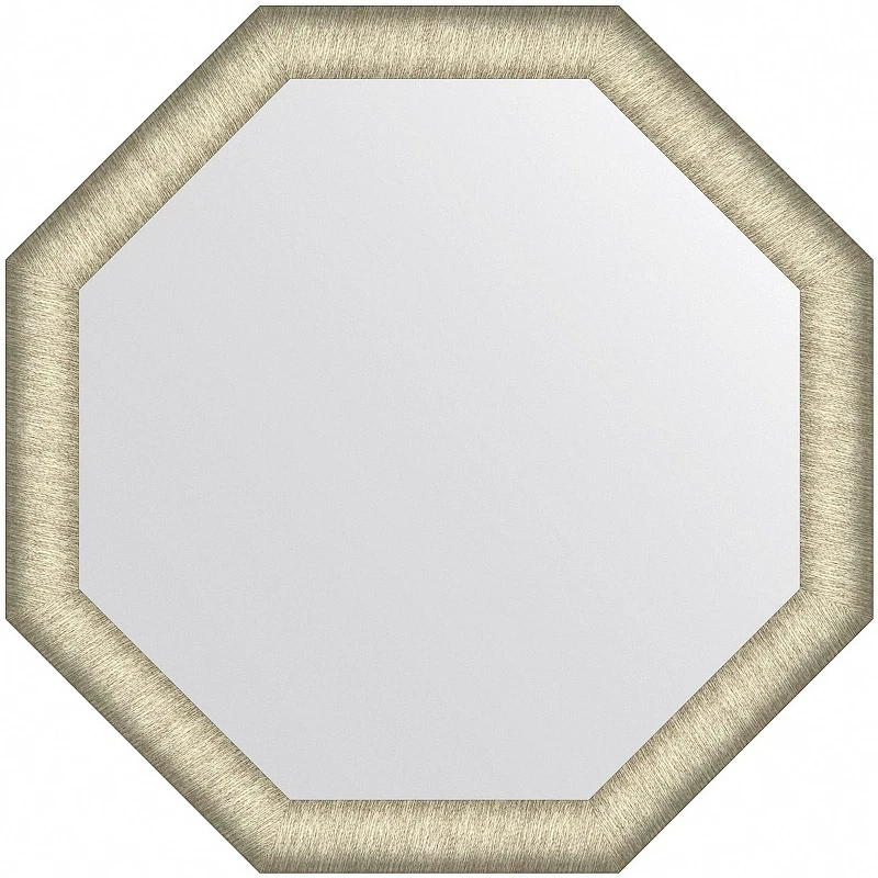Зеркало Evoform Octagon 70x70 BY 7423 в багетной раме - Брашированное серебро 59 мм стекло