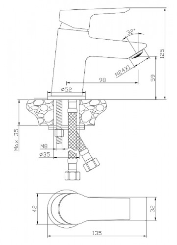 Смеситель для раковины Olive's Sevilla 20100SV Хром
