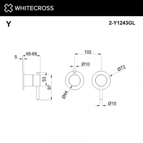 Смеситель для душа Whitecross Y gold 2-Y1243GL цвет Золото