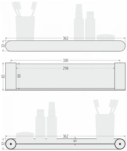 Металлическая полка Сунержа Round L 32-3020-5360 цвет Золотой шелк