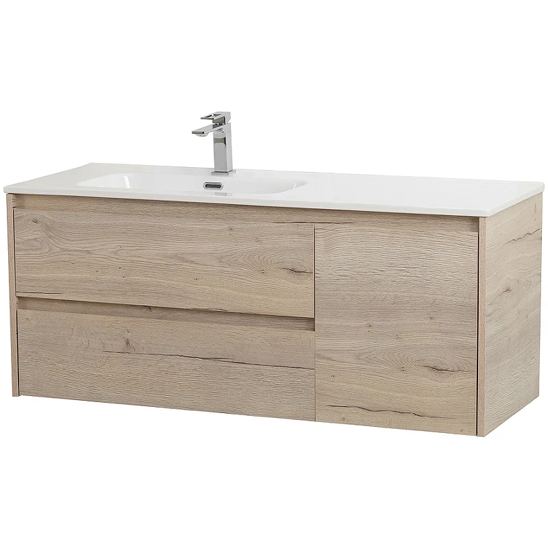 Тумба под раковину BelBagno Kraft 100 L KRAFT-1000-2C-1A-SO-RGB-L подвесная Rovere Galifax Bianco МДФ / ЛДСП