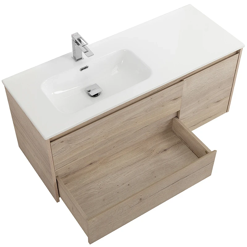 Тумба под раковину BelBagno Kraft 100 L KRAFT-1000-2C-1A-SO-RGB-L подвесная Rovere Galifax Bianco МДФ / ЛДСП