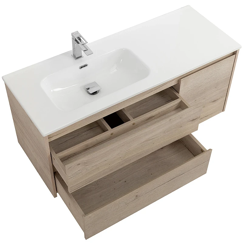 Тумба под раковину BelBagno Kraft 100 L KRAFT-1000-2C-1A-SO-RGB-L подвесная Rovere Galifax Bianco МДФ / ЛДСП