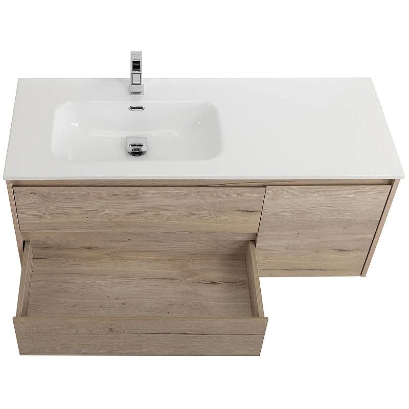 Тумба под раковину BelBagno Kraft 100 L KRAFT-1000-2C-1A-SO-RGB-L подвесная Rovere Galifax Bianco МДФ / ЛДСП