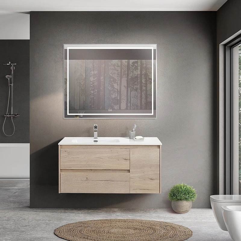 Тумба под раковину BelBagno Kraft 100 L KRAFT-1000-2C-1A-SO-RGB-L подвесная Rovere Galifax Bianco МДФ / ЛДСП