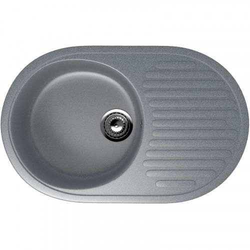 Кухонная мойка Ulgran Classic U-107-309 Темно-серая искусственный камень (литьевой мрамор) встраиваемый