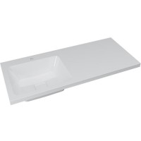 Раковина Dreja Wing 120 100120L с местом под стиральную машину Белая искусственный камень (литьевой мрамор) с местом под стиральную машину, полувстраиваемая