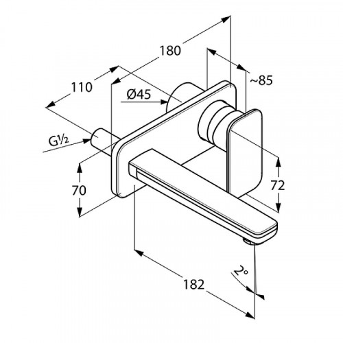 Смеситель для раковины Kludi E2 492440575 Хром латунь встраиваемый