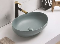 Раковина-чаша CeramaLux 50 78590MLG Зеленая матовая фаянс накладная