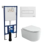 Комплект унитаза DIWO Ceramicanova Ulma CN4006T с сиденьем с инсталляцией DIWO 4501 с клавишей смыва цвет Глянцевый белый