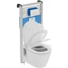 Унитаз с инсталляцией Ideal Standard Connect PR211601 с сиденьем Микролифт и клавишей смыва Хром