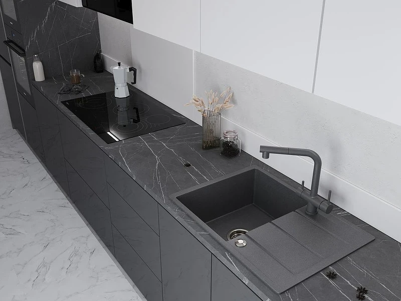 Кухонная мойка Emar Quartz 70 EMQ-1700.Q цвет Антрацит