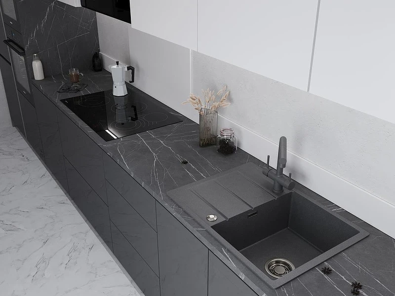 Кухонная мойка Emar Quartz 70 EMQ-1700.Q цвет Антрацит