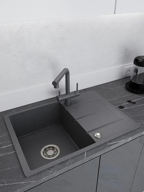 Кухонная мойка Emar Quartz 70 EMQ-1700.Q цвет Антрацит