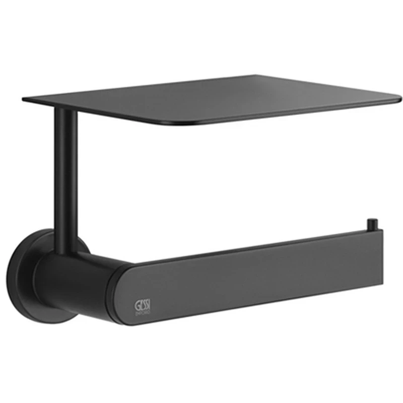 Держатель туалетной бумаги Gessi Emporio Accessories 38855#299 с полкой Черный матовый