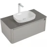 Тумба с раковиной Black&White Universe U915.1000 100 9151000 подвесная Glossy light grey МДФ / ЛДСП