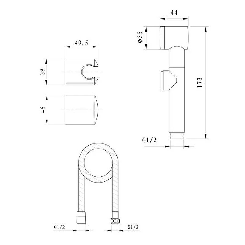 Гигиенический душ Caprigo Parts 99-553-crm Хром