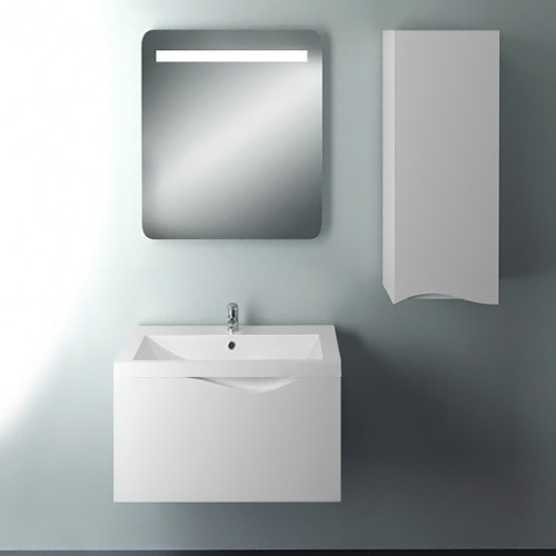 Тумба под раковину 1MarKa Этюд 58П Белая глянцевая МДФ / ЛДСП