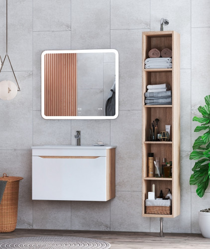 Шкаф пенал Vigo Grani 30 pnp.GRI.30 поворотный Дуб сонома МДФ / ЛДСП, стекло