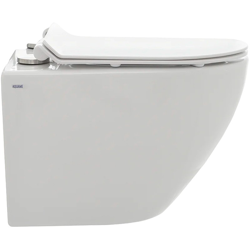 Комплект унитаза AQUAme AQM2002 с инсталляцией Grohe Rapid SL 38721001 с сиденьем Микролифт и клавишей смыва Хром фаянс подвесной