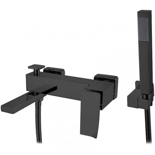Смеситель для ванны Boheme Q 143-BB.2 Черный латунь на стену