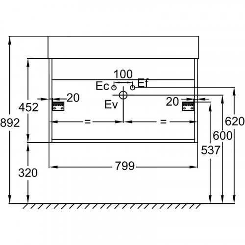 Тумба под раковину Jacob Delafon Vivienne 80 EB1667-E75-E75 подвесная Дуб давос натуральный МДФ / ЛДСП