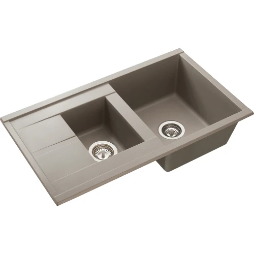 Кухонная мойка Aquaton Делия 87 1A716232DE250 Серый шелк искусственный камень (литьевой мрамор) встраиваемый
